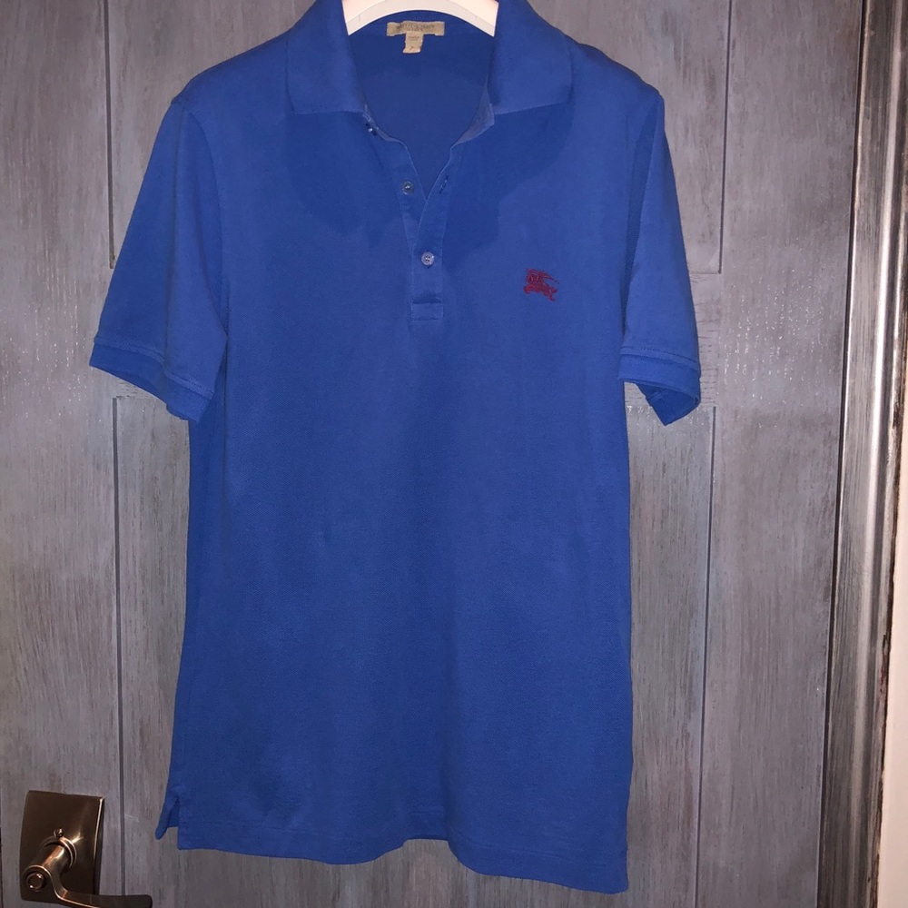 BURBERRY Blue Polo Shirt size Small